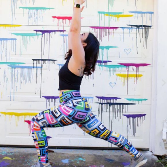 "Ready Cassette Go" Mix Tapes Leggings with Pockets Size 24-26 3X 4X - Picture 2 of 6